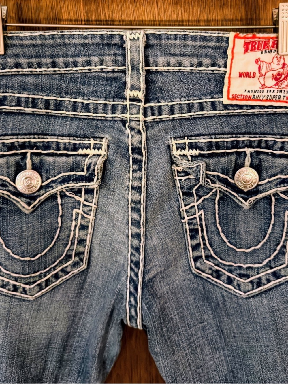 Vintage True Religion Billy Super T  Straight-Leg Low-Rise Jeans